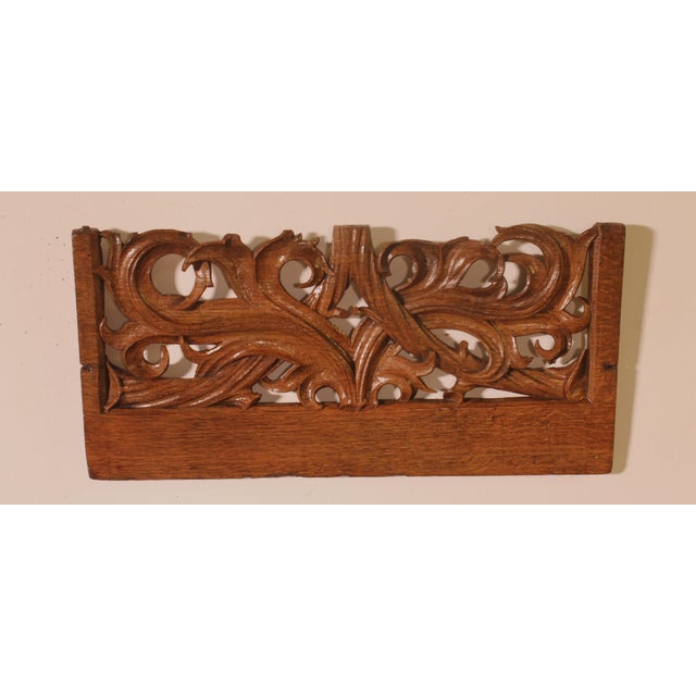 Tan Small Gothic Carved Panel in Oak For Sale - Image 8 of 8