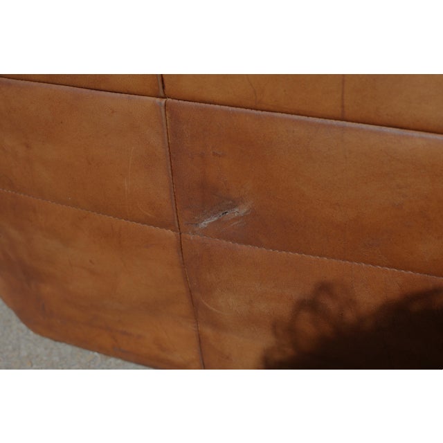 Vintage 1970s leather convertible sofa Very comfortable. Patina-like leather, with darker areas in some places. Minor...