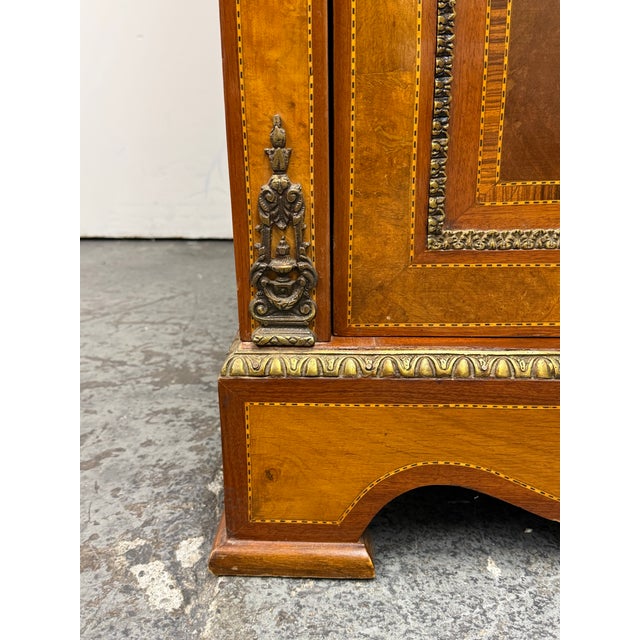 Louis XVI Style Marquetry Vitrine Display Cabinet, Vintage For Sale - Image 12 of 12
