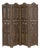 Syrian Palm Tree Motif Four Panel Brass Clad Screen For Sale