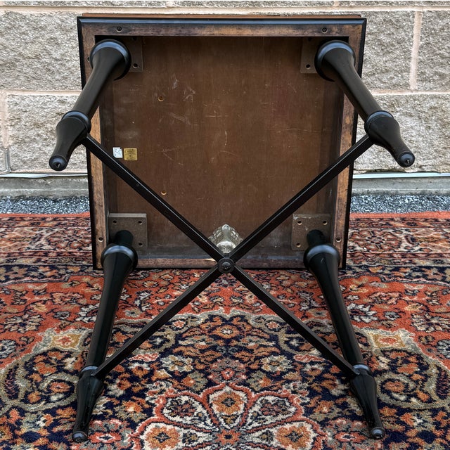 Black Vintage Bombay Traditional Regency Ebonized Cherry Side Table For Sale - Image 8 of 12