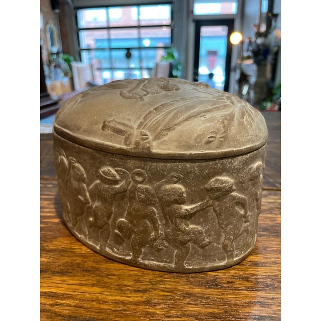 Ceramic Late 19th Century Manifattura Di Signa Terracotta Box- Classical motif- ITALY For Sale - Image 7 of 8