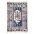 Vintage Turkish Navy, Blush, Apricot, Soft Salmon, Beige with Braided Fringe Rug 3.5 x 5.8 For Sale