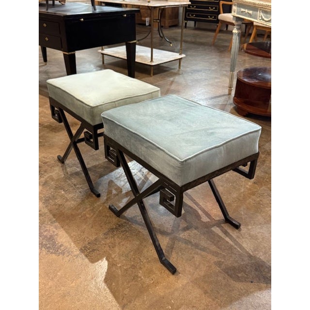 Modern Pair of Jean-Michel Frank Manner Benches For Sale - Image 3 of 6