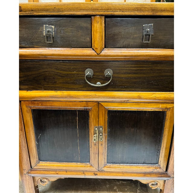 Vintage 1940's Asian Wood Sideboard For Sale In Little Rock - Image 6 of 12