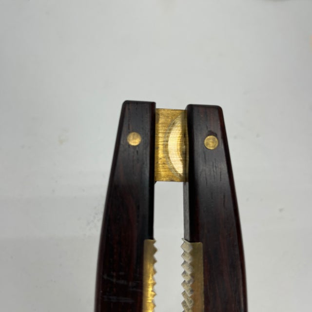 1960s Mid-Century Modern Denmark Poul Knudsen Teak & Brass Nutcracker For Sale - Image 4 of 12