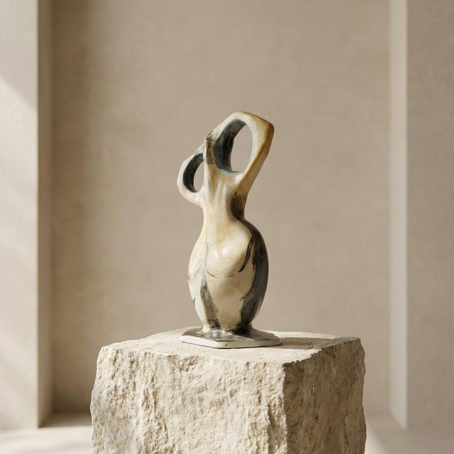 Postmodern Biomorphic Ceramic Sculpture Vase by Pol Chambost, 1980s For Sale - Image 3 of 10