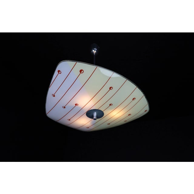 Mid-Century Brussels World Expo 1958 Pendant Lamp in Glass For Sale - Image 4 of 10