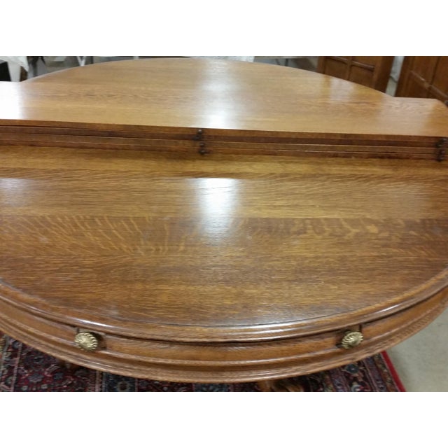 Antique Traditional 66 Inch American Round Oak Tiger Claw ...
