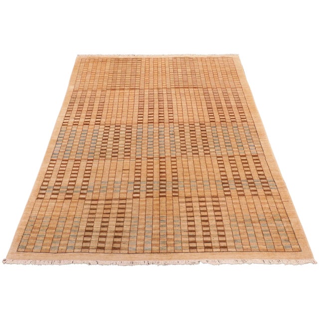 1990s Boheiman Gabbeh Tan/Brown Wool Rug - 6'0" X 8'6" For Sale - Image 9 of 10