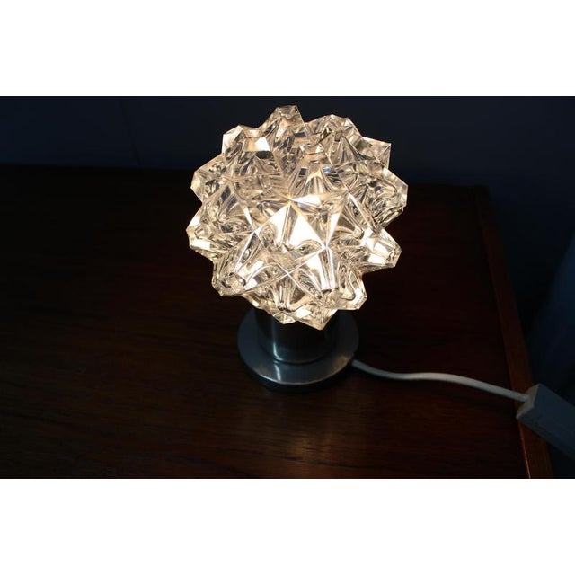 Mid-Century Modern Czech Crystal Glass Table Lamp, 1970s For Sale - Image 11 of 12