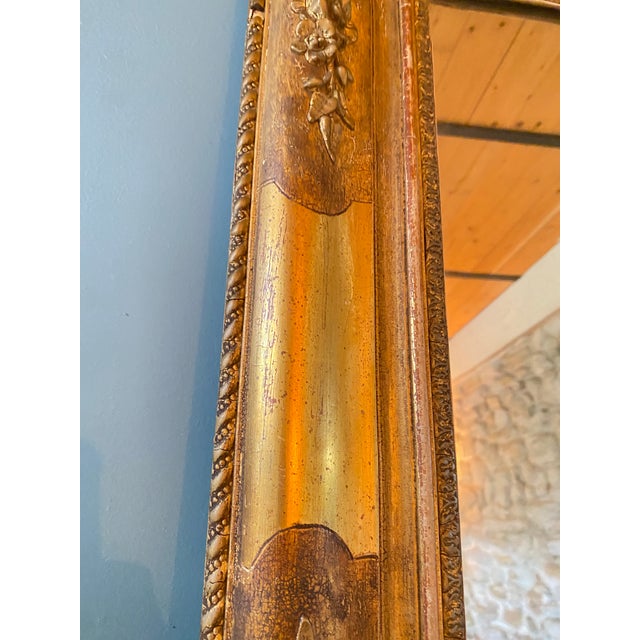Antique Empire Stucco and Gilt Wood Mirror, 1800s For Sale - Image 4 of 11