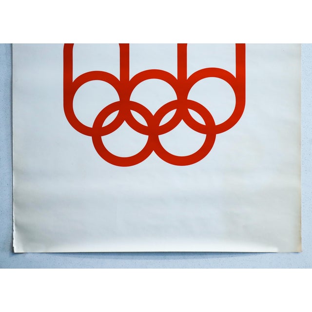 1970s 1976 Montreal Olympic Logo Poster, Red on White Logo - Cojo (Large) For Sale - Image 5 of 5