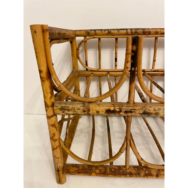 Mid 20th Century Vintage Tortoise Bamboo 6 Bottle Wine Rack For Sale - Image 5 of 10