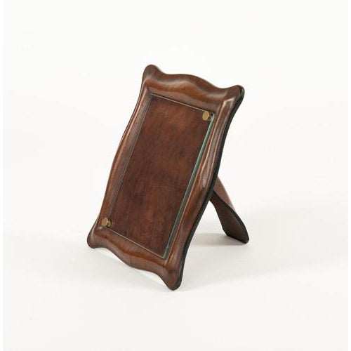 Mid-Century Modern Mid-Century Picture Frame in Curved Leather and Glass, Italy, 1970s For Sale - Image 3 of 15