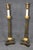 Traditional Pair of Antique Candlestick French Empire Patinated and Gilt Bronze Table Lamps For Sale - Image 3 of 9
