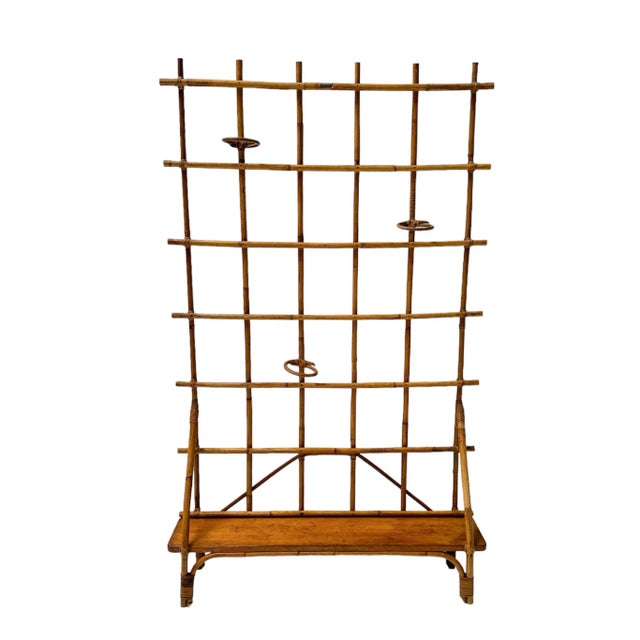Vintage Bamboo and Rattan Plant Stand or Room Divider by Fa. Rotan, 1950s For Sale - Image 3 of 13
