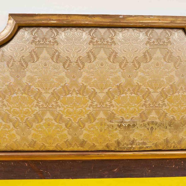 Headboard in Gilded Wood and Fabric For Sale - Image 3 of 6