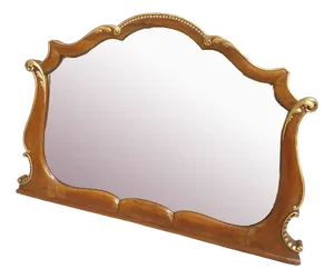 Walnut and Parcel Gilt Overmantle Mirror