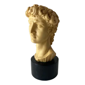 Mid Century Petite Bust of Michelangelo’s David-Signed