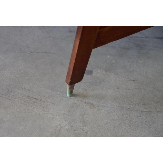 Wooden Writing Desk with Brass Details, 1960s For Sale - Image 11 of 12