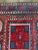 Handsome jewel tone wood Turkish rug having geometric pattern in deep red, blue & white. (Patten)