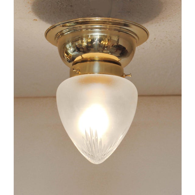 Art Nouveau Art Deco Glass Ceiling Lamp, 1890s For Sale - Image 6 of 10