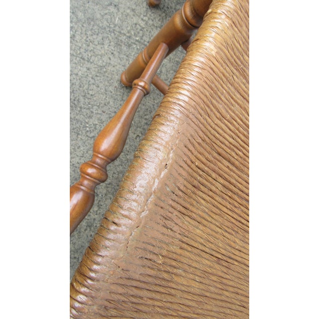 Brown Vintage Rush Ladderback Kitchen Dining Room Chairs For Sale - Image 8 of 10