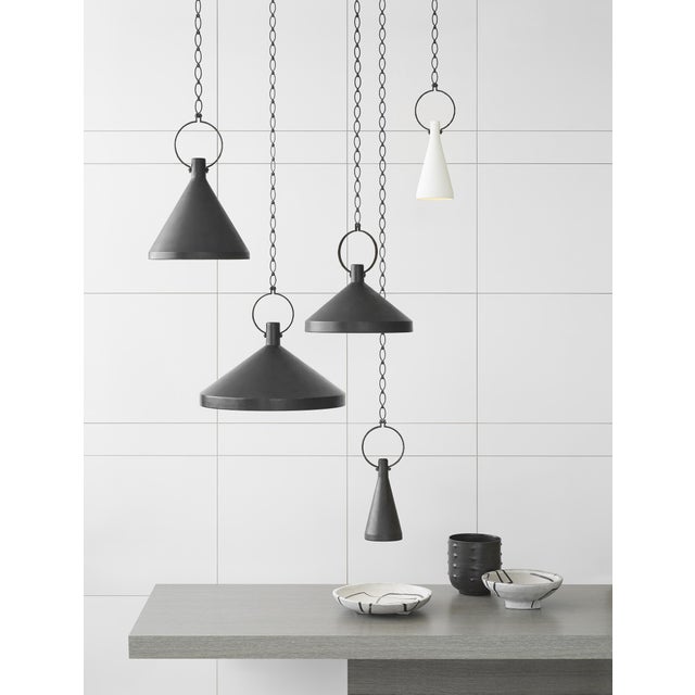 Transitional Suzanne Kasler for Visual Comfort Signature Limoges Medium Pendant in Natural Rust with Aged Iron Shade For Sale - Image 3 of 5