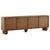 Long Mindi wood sideboard with four doors and modern ball leg design. Doors open to four shelving areas on each side. Each...