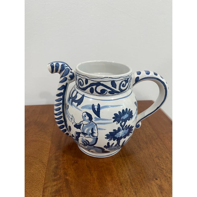 English Vintage Oud Delft Colonial Williamsburg Posset Pot Mixing Jug Holland C50 For Sale - Image 3 of 13