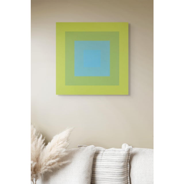 Orb 14 reengages Josef Albers’ Yellow-Green and Blue within a temporally displaced but compositionally aligned chromatic...
