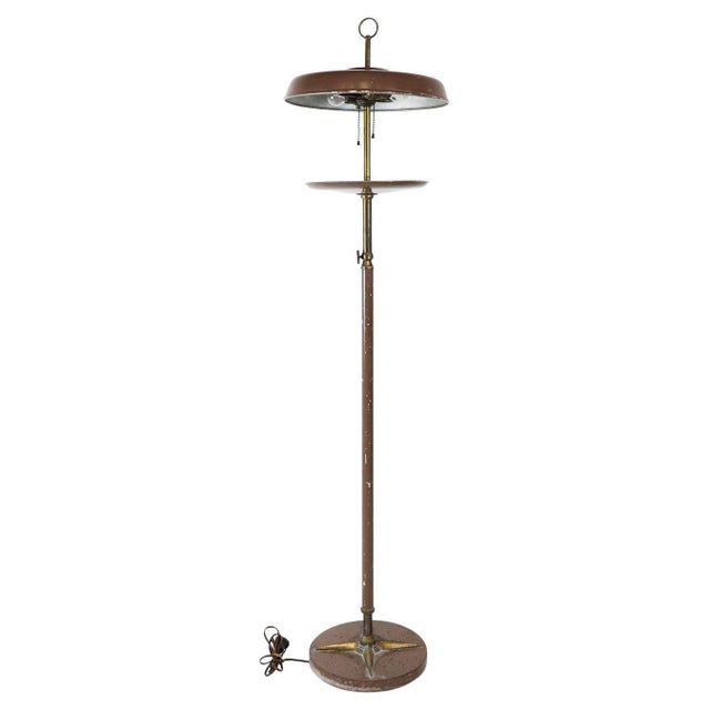Art Deco Floor Lamp. Brass Details, circa 1930s For Sale - Image 12 of 16
