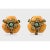American Early 21st Century Iradj Moini Earrings Coral Turquoise Strass Crystal Resin Cabochon Clip on - 2 Pieces For Sale - Image 3 of 6