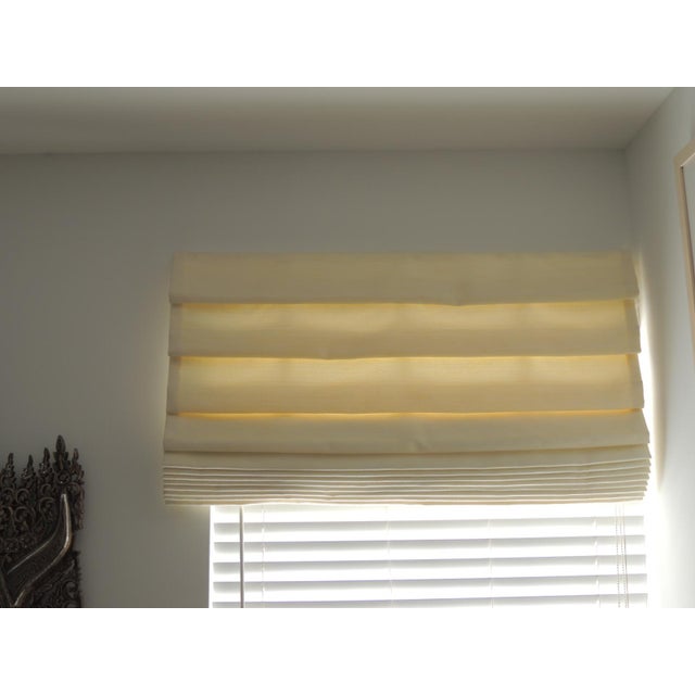 Textile Beige Silk Color Soft Pleated Window Roman Shade For Sale - Image 7 of 10