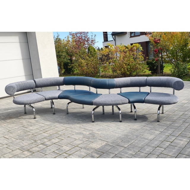 Large Cobra / Pipeline Modular Sofa by Johannes Foersom and Peter Hiort Lorenzen for Erik Jørgensen, 1980s, Set of 7 For Sale - Image 9 of 13
