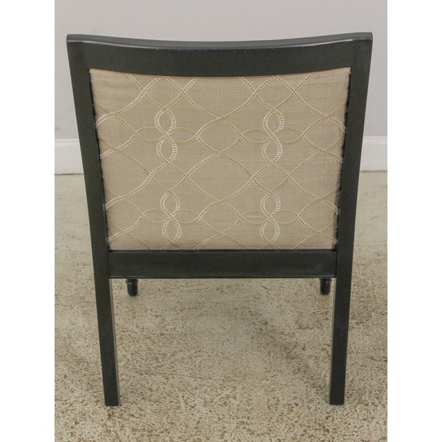 Modern Upholstered Black Frame Open Armchair For Sale - Image 4 of 13