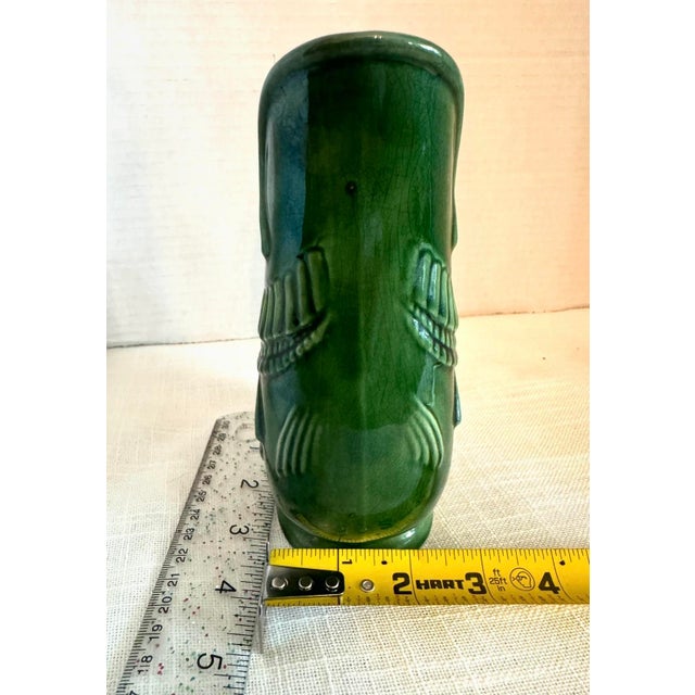 Ceramic Mid 20th Century Shreve, Crump & Low Gurgling Cod Pitcher Green Glazed Ceramic For Sale - Image 7 of 11