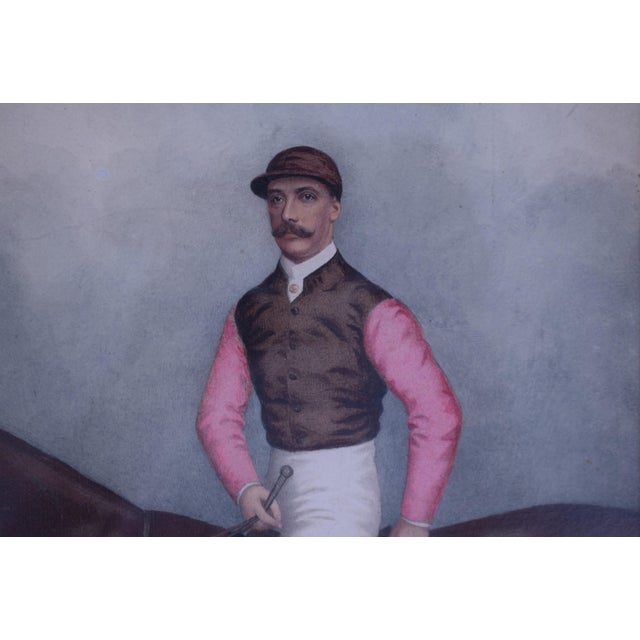 Traditional Jockey W/ Brown Silks/ Pink Sleeves Watercolour by Joshua Dighton (British, 1831-1908) For Sale - Image 3 of 5