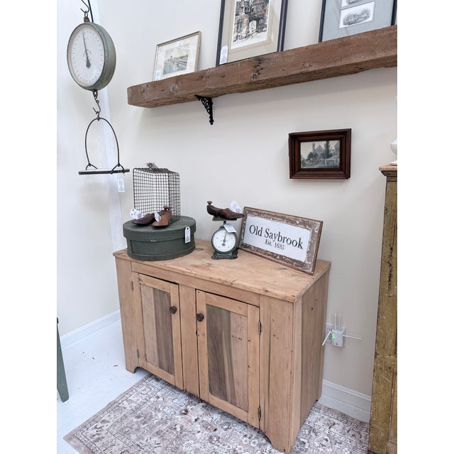 Farmhouse Antique Scrubbed Pine and Ash Cabinet For Sale - Image 3 of 10