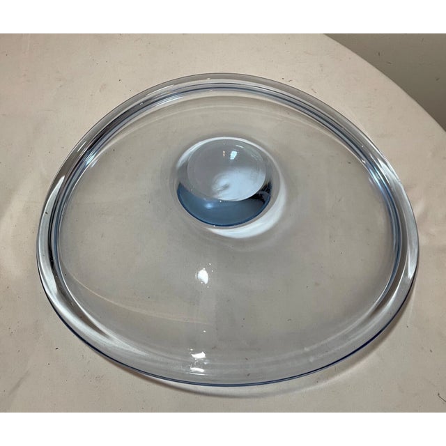 1980s Huge Per Lutken for Holmegaard Denmark Modern Blue Glass Centerpiece Fruit Bowl For Sale - Image 10 of 10