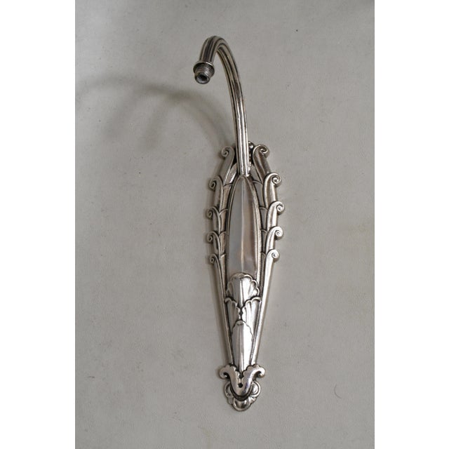 Lorrain Daum & Hudry Pair of French Art Deco Floral Glass Wall Sconces - 1930s For Sale - Image 14 of 16