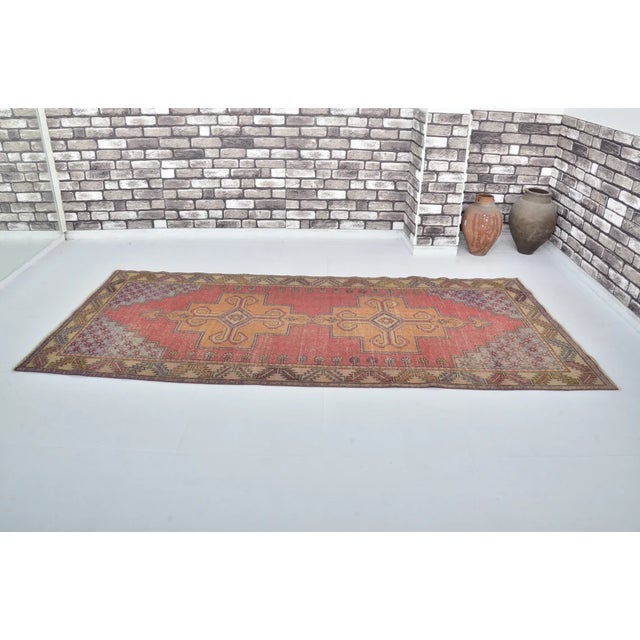 Handmade wool carpet in Turkish Anatolia , Vintage Oushak Rug,Turkish Vintage Anatolian Rug, Handmade wool Rug . One Of...