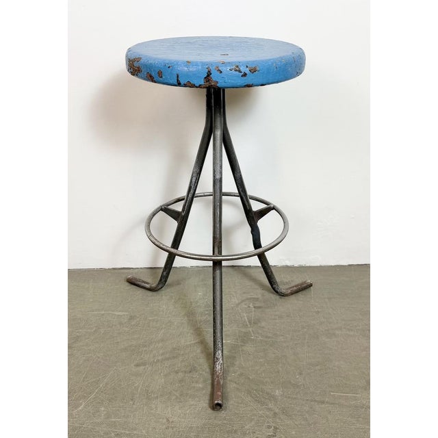 1960s Industrial Grey Workshop Stool, 1960s For Sale - Image 5 of 18