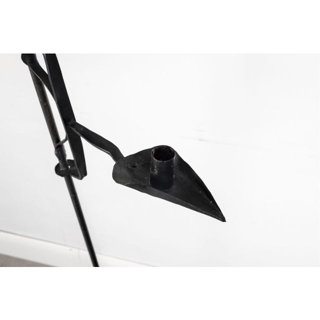 Antique Wrought Iron Floor Standing Candle-Holder For Sale In New York - Image 6 of 9
