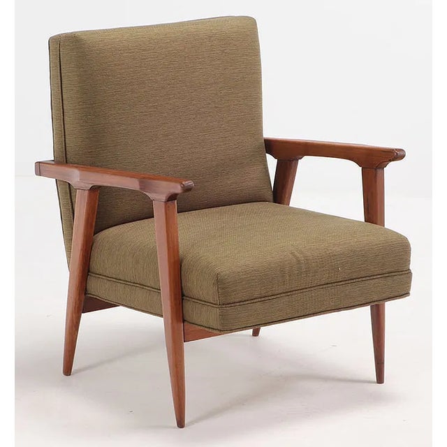Classic Mid-Century Danish Modern Lounge Chair, inspired by the iconic "Cigar Chair" designed by Hans Wegner for GETAMA....