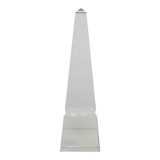 Vintage Crystal Obelisk With Horizontal Grooves For Sale