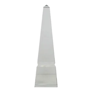 Vintage Crystal Obelisk With Horizontal Grooves