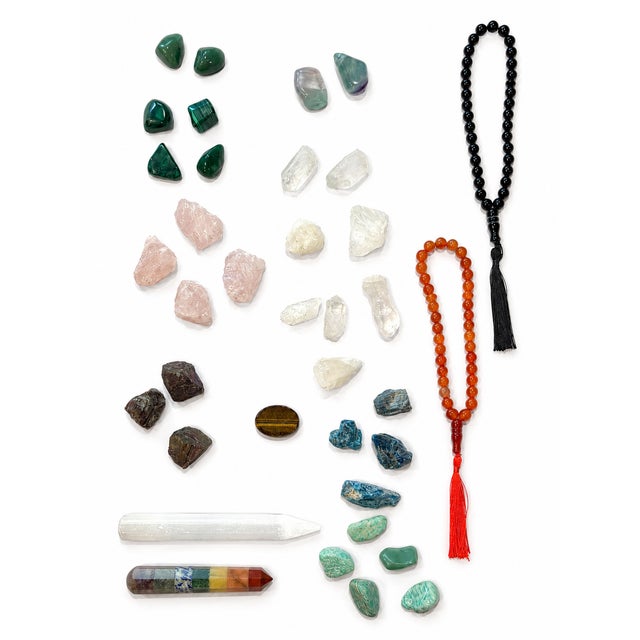 Assorted Natural Crystal & Gemstone Collection With Meditation Beads & Crystal Wands For Sale - Image 10 of 10