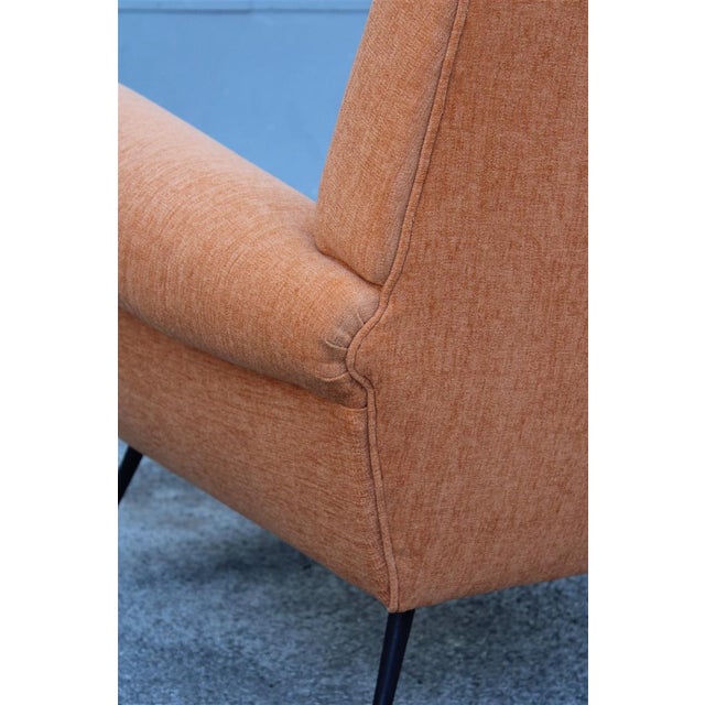 Armchair Velvet Orange by Gigi Radice for Minotti Italia, 1950s For Sale - Image 12 of 14